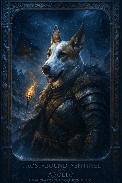 Frost Bound Sentinel Pixel Paws Pet Portraits