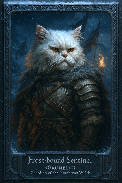 Frost Bound Sentinel Pixel Paws Pet Portraits
